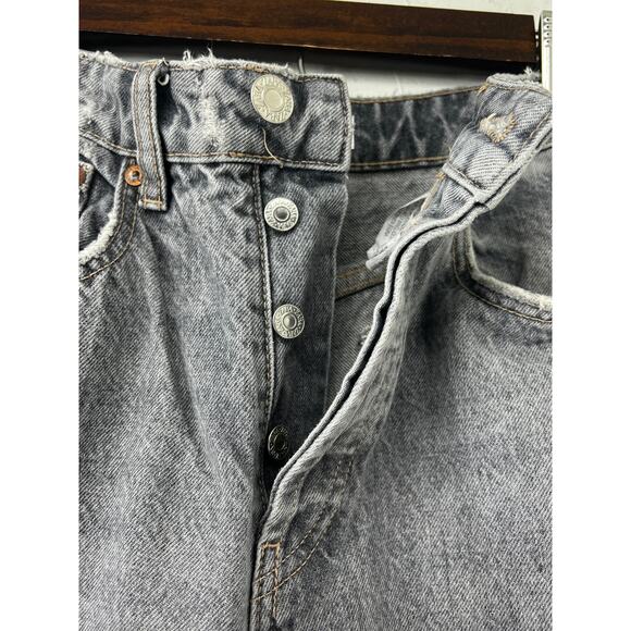 Zara Jeans Gray Loose Fit High Rise Button Fly Women's Size 0 Denim - Picture 5 of 9